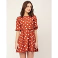 thumbnail image 2 of Moomaya Round Neck Skater Printed Cotton Dress - Women's Trendy Skater Dress, 2 of 9