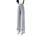 thumbnail image 2 of Pantalones anchos de algodón fino de primavera para mujer, ropa exterior drapeada, pantalones rectos de cintura alta, pantalones de traje estrechos, pantalones casuales de algodón, 2 of 4