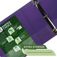 thumbnail image 4 of miduoduo-Earth's ChoiceTM, Classeur de Vue à 3 Anneaux Durable et à la Mode, Anneau Rond de 3 Pouces, jusqu'à 25 % de Plastique à Base de Plantes, Écologique, Certifié Biobasé USDA, Violet, Lot de 2 (U86808), 4 of 4