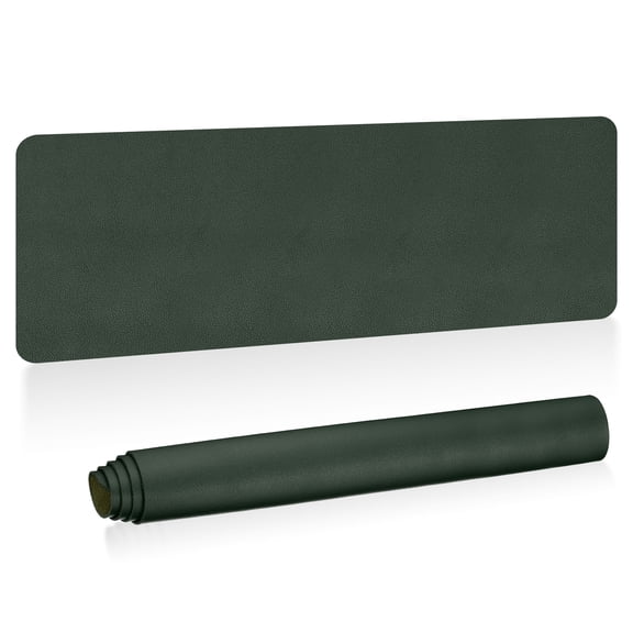 Uxcell 55"x17" Large Desk Mat, PU Leather Dual Side Large Desk Pad, Dark Green