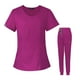 thumbnail image 2 of Uniforme de mujer, conjunto de limpieza, ropa de trabajo de enfermería, conjunto de uniforme de enfermería, para masajes Rosa roja, 2 of 9