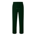 thumbnail image 6 of Men's Wide Leg Baggy Sweatpants - Cotton Open Bottom Joggers with Pockets, Casual Loose Fit Trousers Dark Green 2XL, 6 of 6