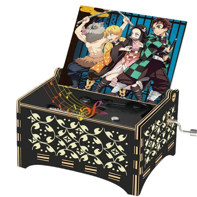 Caja de música Demons Slayers Kamados Tanjirous Hand Crank Wood