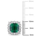 thumbnail image 2 of Everly Women's Created Sapphire and Created Emerald Sterling Silver Earrings, 2 of 5