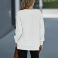 thumbnail image 6 of Bmawag Womens Plus Size Tops Side Slit Long Sleeve Crew Neck Solid Color Shirts Women's Casual Comfortable Pullover Oversized Sweatshirts White XL, 6 of 10