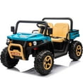 thumbnail image 3 of Shininglove 24V 2 Seater Ride on Dump Truck with Electric Dump Bed, Kids 4WD Battery Powered Toy Car(Blue), 3 of 8