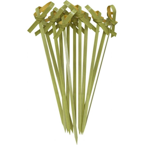 300 PCS Cocktail Picks for Drinks, 4.1" Fancy Cocktail Toothpicks for Appetizers, Bamboo Cocktail Skewers, Disposible Food Picks for Wedding, Birthday and Parties (Bamboo, 4.1 Inch) (Twisted)