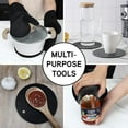thumbnail image 3 of COOK WITH COLOR Silicone Oven Mitts and Pot Holderss Set with Soft Quilted Lining, Black, 6-Piece, 3 of 9