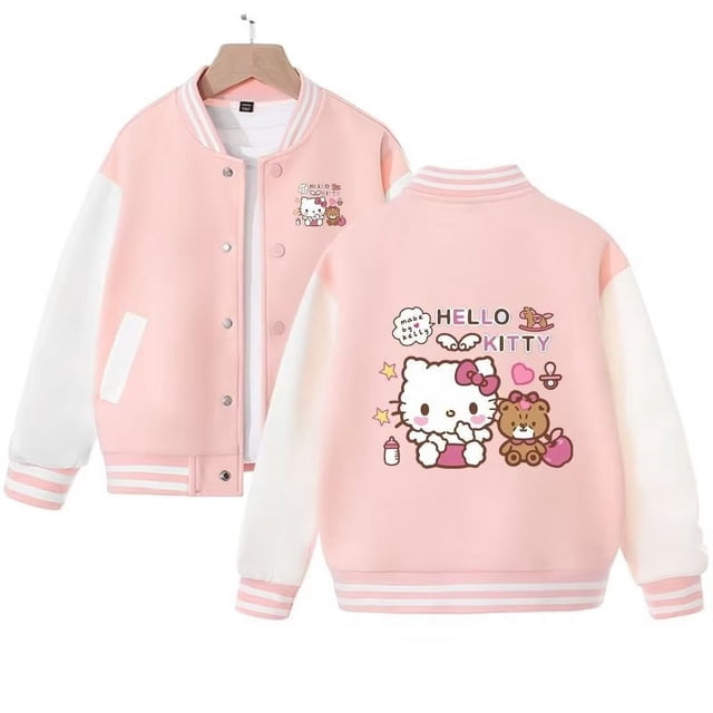 Chaqueta de béisbol uniforme digital impresa con gatos lindos de anime