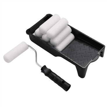 4inch Foam Paint Roller, Roller Frame with Mini Cover Replacement Covered Ends, (12 Pieces)