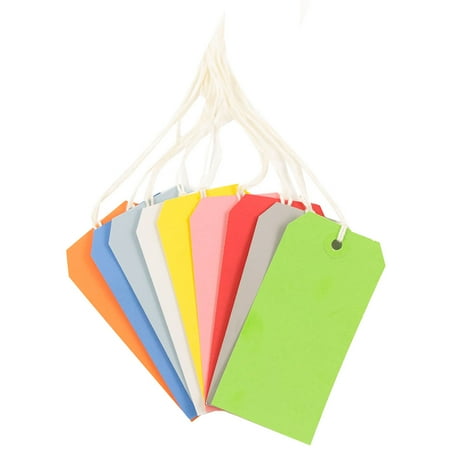 JAM Paper & Envelope Medium Multi-color Cardboard Gift Tags, with String 4.75" x 2.37" x 2" (60 Count)