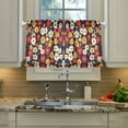 thumbnail image 2 of Yayeee Kitchen Curtains Tier Pair Light Filtering 27"x24" Rod Pocket Short Cafe Window Panel, Red Floral, 2 of 7