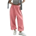 thumbnail image 2 of CFLVAEK Barrel Sweatpants for Women Loose Fit Wide Leg Sweatpant Casual High Waisted Long Pants Streetwear Pink S, 2 of 9