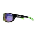 thumbnail image 3 of Locs Mens Color Mirror Wrap Rectangle Gangster Sport Sunglasses Black Green Teal Mirror, 3 of 4
