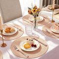 thumbnail image 7 of Xmushyra Round Placemats Set of 6, 15 Inch Braided Woven Table Mats, Washable Heat Resistant Non-Slip Place Mats, Beige, 7 of 7