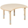 thumbnail image 1 of Flash Furniture 25.125"W x 35.5"L Crescent Natural Plastic Height Adjustable Activity Table, 1 of 2