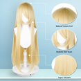 thumbnail image 2 of Peluca UTIEHD para disfraz de anime, 100 cm, rubia, 2 of 6