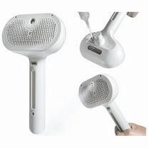 Spray Cat Brush for Shedding - Water Brush for Cats and Dogs - Pet Hair Removal Comb with Water Tank and Release Button - White