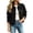 Black, variant on Risckoth Women's Faux Suede Jacket Collared Neck Button Front Patch Pockets Curved Hem Tailored Fit Fall Spring Casual Outerwear S-2XL