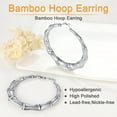 thumbnail image 4 of U7 Bamboo Earrings for Women Hollow Large Hoops Earring Stainless Steel Fashion Jewelry Gifts for Birthday, 80mm diameter, 4 of 8