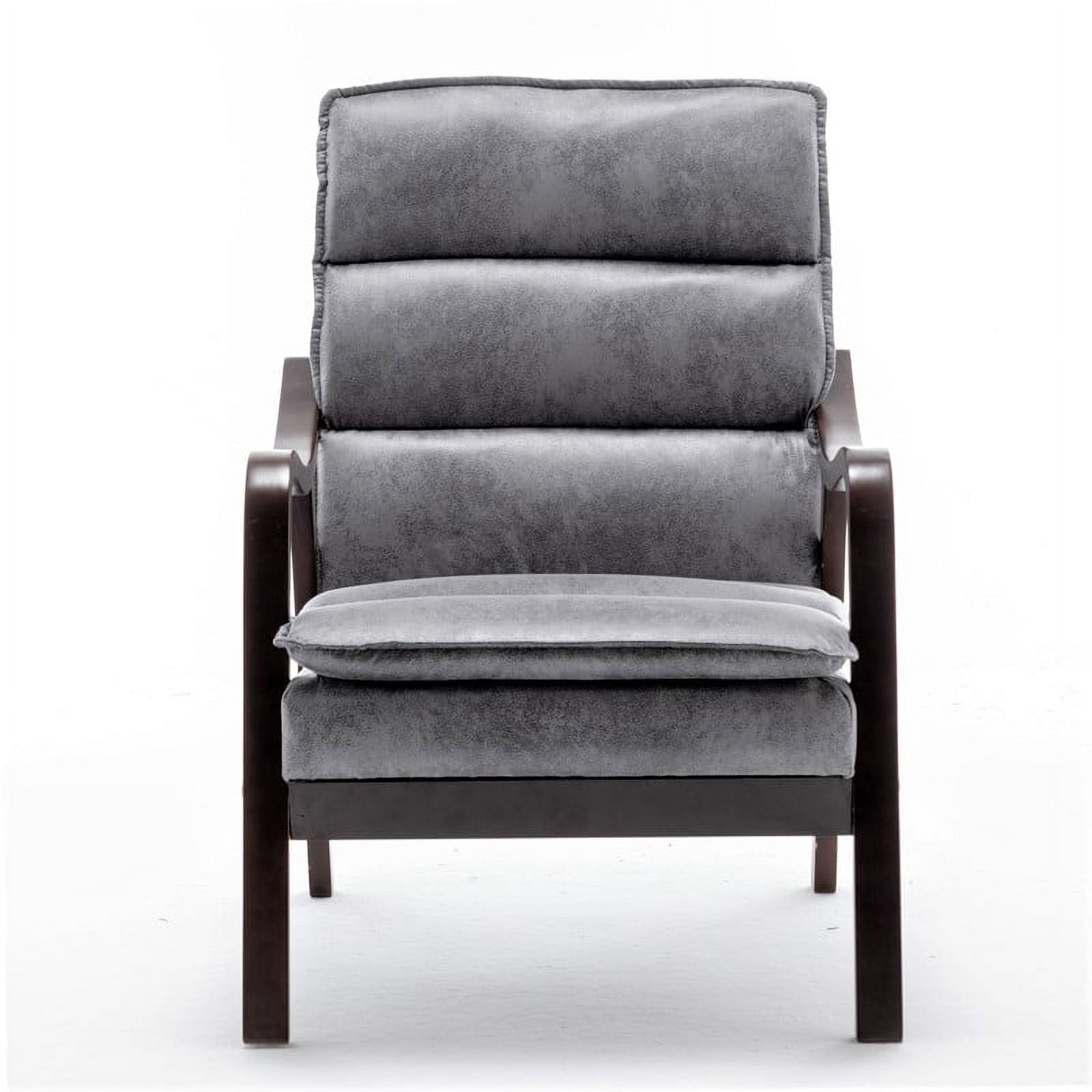 Uspridefurniture Clovis 24.8" Wide Mid-Century Modern Microfiber Armchair, Gray