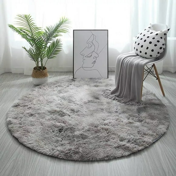 Soft Area Rug Fluffy Round Rug Shaggy Circular Rug For Bedroom Living Room Home Decor Light Grey-160CM-Light Grey