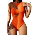 thumbnail image 2 of Maillot de Bain Bikini pour Femmes, Couleur Unie, une Pièce, 2 of 9