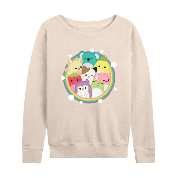 Squishmallows - Rainbow Circle Group - Women's French Terry Pullover Sweatshirt