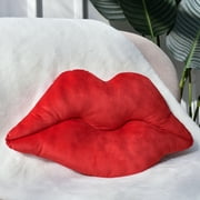 Phantoscope 3D Lip Shape Soft Velvet Series Decorative Throw Pillow, 13.5" x 20.5", Red, 1 Pack