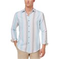 thumbnail image 1 of Tasso Elba Mens Vertical Linen Button Up Shirt, Blue, Small, 1 of 1