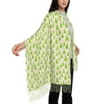 thumbnail image 3 of Women's Fashion Tassel Scarf, Cartoon Green Christmas Tree Long Shawl, Lightweight and Warm, 3 of 9