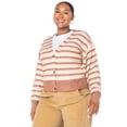 thumbnail image 3 of Celebrity Pink Women's and Women's Plus Boyfriend Cardigan, Sizes XS-3X, 3 of 5