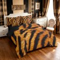 thumbnail image 2 of Manfei Fashion Animal Print Queen Bedding, Tribal Tiger Wildlife Bedding Comforter Set Queen, Orange Dark Brown, Black Reversible, 7 Pieces, 2 of 6