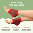 thumbnail image 3 of ZenToes Moisturizing Sleep Socks with Vitamin E, Olive Oil and Jojoba Seed Oil to Soften and Hydrate Dry Cracked Heels (Holiday Stripes, Regular), 3 of 9