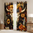 thumbnail image 2 of Manfei Vintage Bull Skull Blackout Curtains Set of 2 (52x84 Each),Retro Rustic Flower Window Curtains,Desert Plant Cactus Curtains and Drapes For Boys Girls,Microfiber Bedroom Decor, 2 of 6