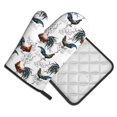 thumbnail image 2 of KLL Cool Chicken Pattern Oven Mitts and Pot Holders 2pcs Sets for Kitchen, Oven Mitt Heat Resistant 536°F, Oven Gloves for Kitchen,Cooking and Baking, 2 of 7