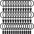 thumbnail image 1 of Anillos para cortinas con clips WeeksEight, paquete de 40, negros, 1 of 8