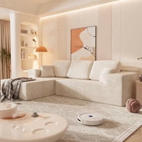 Homall 108" Cloud Sectional Sofa, Boneless Couch with L-Shape Chaise, Modular Couch with Deep Seat, No installation for Living Room & Apartment, Chenille Beige