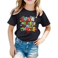 thumbnail image 3 of Miaoju Toddler Girl Tops 2t Crew Neck Cute Graphic Short Sleeve Tee for Toddler Comfy Preppy Tops T Shirts for Boys and Girls, 3 of 7