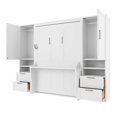 thumbnail image 5 of Full Size Murphy Bed with 2 Closets, Wooden Murphy Cabinet Bed Frame with 4 Drawers and Open Shelves, Hidden Foldable Wall Bed for Home Office, White, 5 of 9