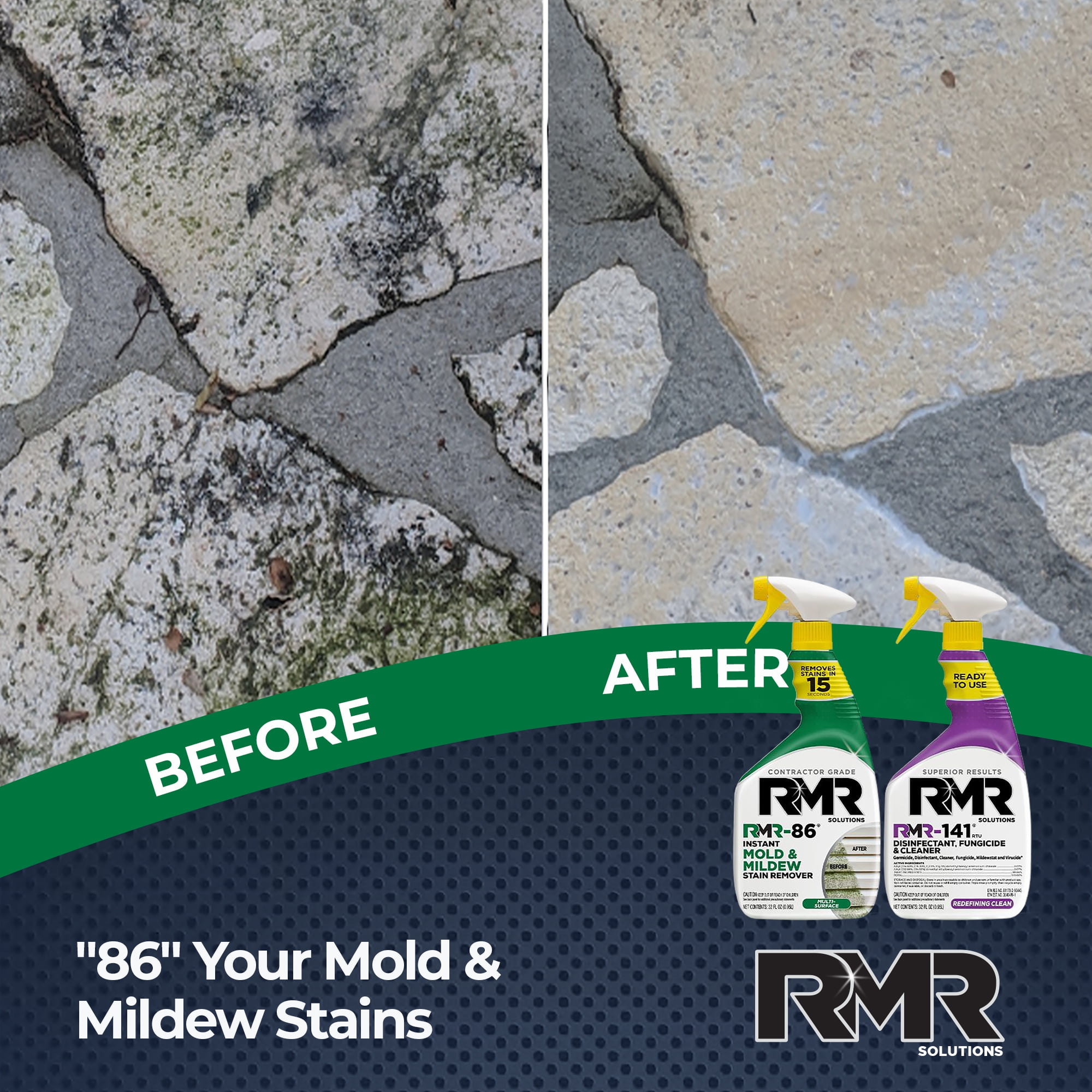 RMR Complete Mold Killer & Stain Remover Bundle, 2-32 Oz. Bottles
