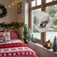 thumbnail image 3 of Welcome Sign for Front Door, Christmas Sleds Round Metal Wall Art Wreaths, Winter Xmas Pine Trees Snowy Landscape Outdoor Indoor Wall Hanging Sign for Porch Decor Housewarming Gifts 11.8 Inch, 3 of 8
