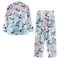 thumbnail image 4 of Renewold Bats Stars Moon Pajamas for Women Button Top Size M 2 Pieces Sleepwear Loose Fitting Pj Clothing Thermal Pajama & Pants Set for Halloween Birthday Gifts, 4 of 6