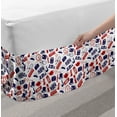 thumbnail image 2 of London Bed Skirt, United Kingdom Country Themed Pattern in National Flag Colors, Elastic Bedskirt Dust Ruffle Wrap Around for Bedding Decor, 4 Sizes, Royal Blue Red White, by Ambesonne, 2 of 2