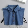 thumbnail image 5 of LoudSung False Collar Detachable Half Shirt Blouse Fake Collar Denim Design Elegant for Women Girls, 5 of 7