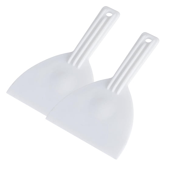 Set Of 2 Plastic Dough Scraper for Safe Handling Ergonomic Handle Triangle Spatula Practical White Cakes Divider