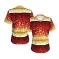 thumbnail image 3 of Yiaed Red Gold Glitter Print Women's T Shirt V-Neck Short Sleeve Shirt Casual Breathable Tee Summer Tops-XX-Large, 3 of 5