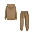 thumbnail image 4 of YOUYEDIAN Boys Girls Activewear Outfit Sets Solid Color Athletic Long Sleeve Hoodies and Sweatpants Girls Sweatsuit 6 Piece Set Unisex Kids Sweat Suit Light Brown 4-5 Years, 4 of 6
