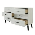 thumbnail image 3 of Castle Place Rustic 6 Drawer Wooden Dresser, Light Grey, 3 of 6