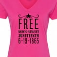 thumbnail image 4 of Inktastic Free- Now and Always- Juneteenth 6-19-1865 Women's V-Neck T-Shirt, 4 of 5